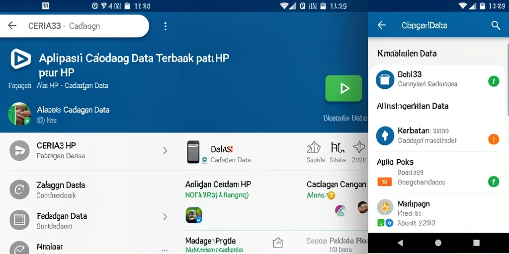 Antarmuka aplikasi CERIA33 untuk cadangan data yang mudah digunakan.
