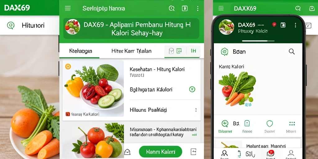 Antarmuka intuitif dari aplikasi Hitung Kalori DAX69
