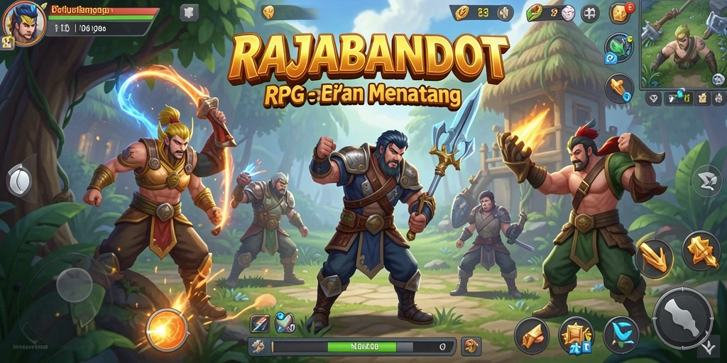 Tampilan antarmuka menarik dari game RAJABANDOT saat bermain RPG.