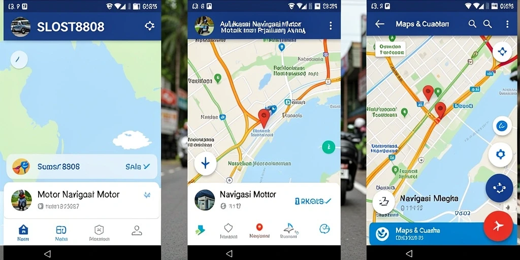 Antarmuka SLOST8808 menampilkan rute navigasi motor yang jelas dan informatif.