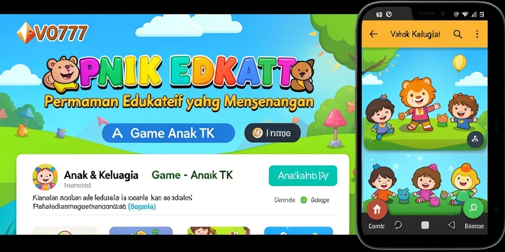 Antarmuka aplikasi VO777 untuk Game Anak TK yang interaktif dan ceria.